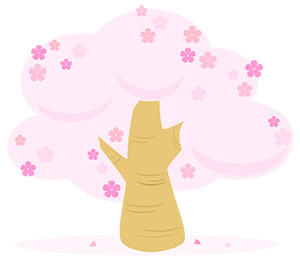 フリー素材 イラスト 春 桜 桜の木 無料 商用可 PNG