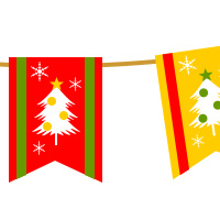 クリスマス ガーランド 旗 冬 無料 イラスト フリー素材 商用可 png