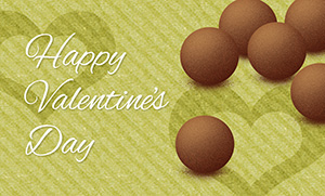 フリー素材 イラスト 冬 バレンタイン チョコレート トリュフ ハート カード 名刺 名刺サイズ テンプレート 印刷 Valentine's day 無料 商用可 PNG