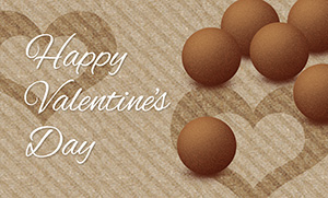 フリー素材 イラスト 冬 バレンタイン チョコレート トリュフ ハート カード 名刺 名刺サイズ テンプレート 印刷 Valentine's day 無料 商用可 PNG