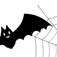 ハロウィン コウモリ 黒猫 くもの巣 秋 無料 イラスト フリー素材 商用可 png