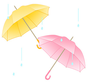 フリー素材 イラスト 梅雨 傘 雨 無料 商用可 PNG