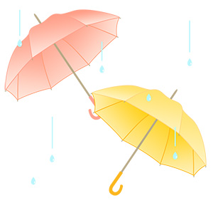 フリー素材 イラスト 梅雨 傘 雨 無料 商用可 PNG