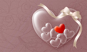 フリー素材 イラスト 冬 バレンタイン ハート リボン カード 名刺 名刺サイズ テンプレート 印刷 Valentine's day 無料 商用可 PNG