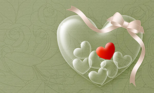 フリー素材 イラスト 冬 バレンタイン ハート リボン カード 名刺 名刺サイズ テンプレート 印刷 Valentine's day 無料 商用可 PNG