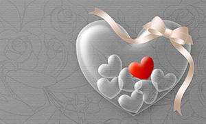 フリー素材 イラスト 冬 バレンタイン ハート リボン カード 名刺 名刺サイズ テンプレート 印刷 Valentine's dayy 無料 商用可 PNG