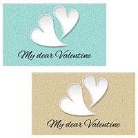 バレンタイン ハート カード 名刺 名刺サイズ テンプレート 印刷 Valentine's day 冬 無料 イラスト フリー素材 商用可 png