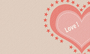 フリー素材 イラスト 冬 バレンタイン ハート レトロ カード 名刺 名刺サイズ テンプレート 印刷 Valentine's day 無料 商用可 PNG