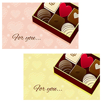バレンタイン チョコレート ハート カード 名刺 名刺サイズ テンプレート 印刷 Valentine's day 冬 無料 イラスト フリー素材 商用可 png