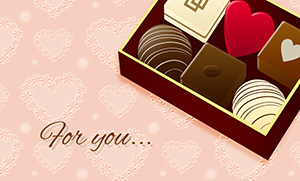 季節のフリー素材 商用利用可 透過png 冬 バレンタイン チョコレート ハート リボン トリュフ カード 名刺サイズ テンプレート Plus Free Material