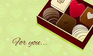 フリー素材 イラスト 冬 バレンタイン チョコレート ハート カード 名刺 名刺サイズ テンプレート 印刷 Valentine's day 無料 商用可 PNG