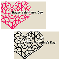 バレンタイン ハート カード 名刺 名刺サイズ テンプレート 印刷 Valentine's day 冬 無料 イラスト フリー素材 商用可 png
