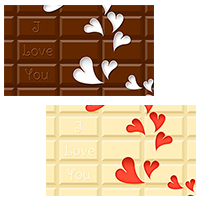 バレンタイン 板チョコ チョコレート ハート カード 名刺 名刺サイズ テンプレート 印刷 Valentine's day 冬 無料 イラスト フリー素材 商用可 png